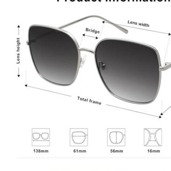 ☘️? Oversized Square Metal Frame Sunglasses for Women Men Flat Mirrored Lens